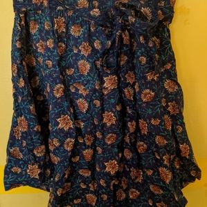 Blue vintage floral skirt